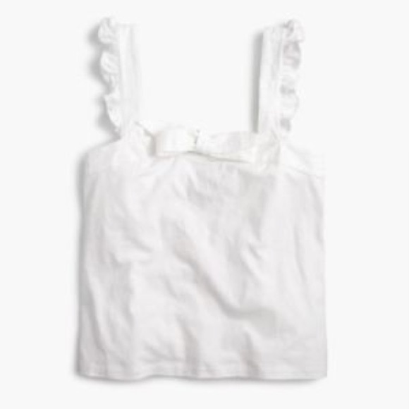 J. Crew Tops - J. Crew white bow top with embroidered trim